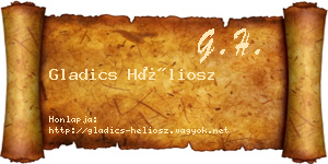 Gladics Héliosz névjegykártya